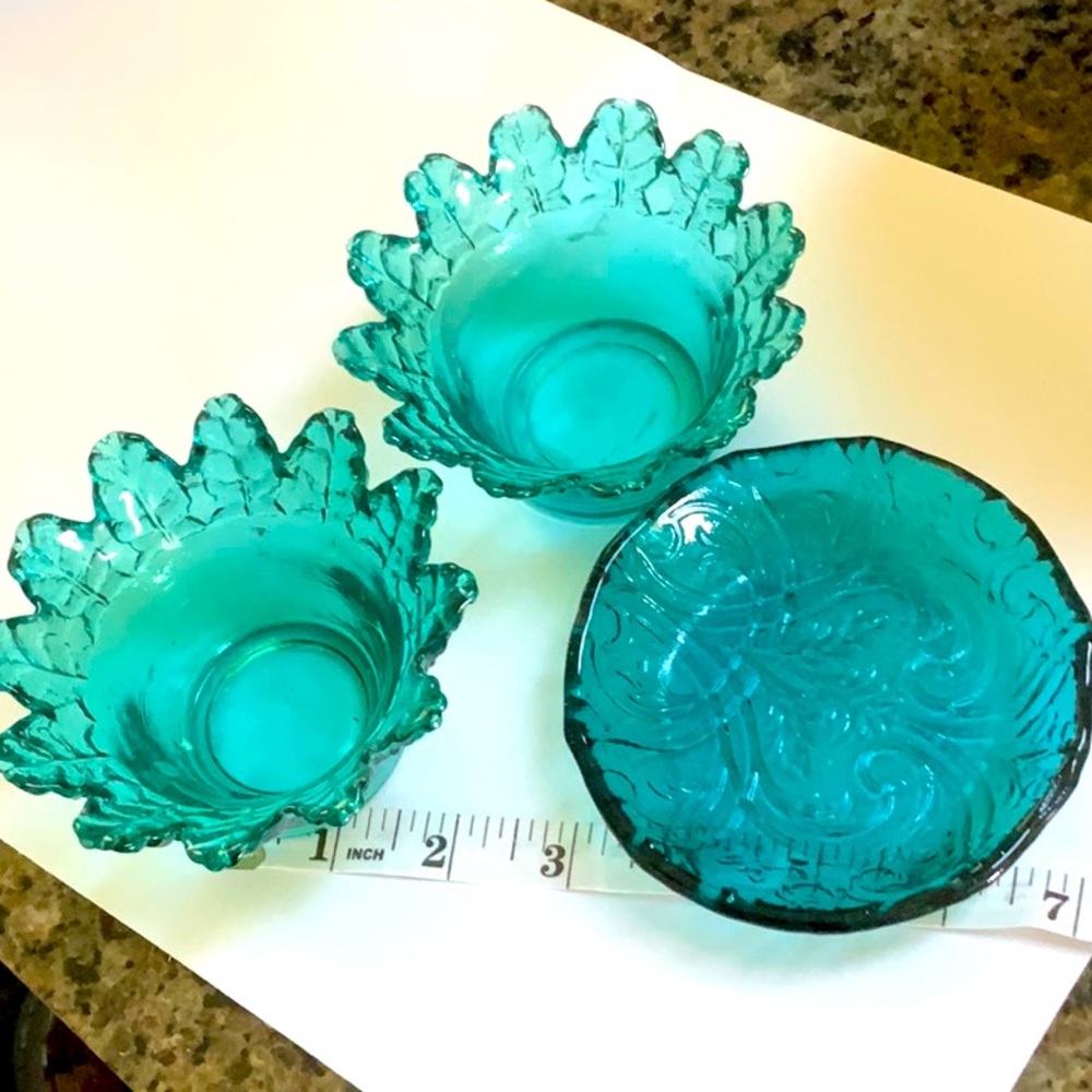Aquamarine-colored Votive Holders
